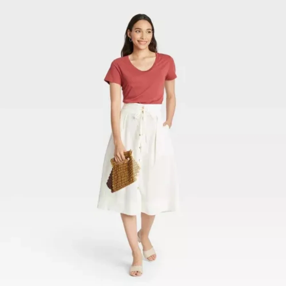 4. Two Women's Short Sleeve Slim Fit Scoop Neck T-Shirt - A New Day - Picture 4 of 6